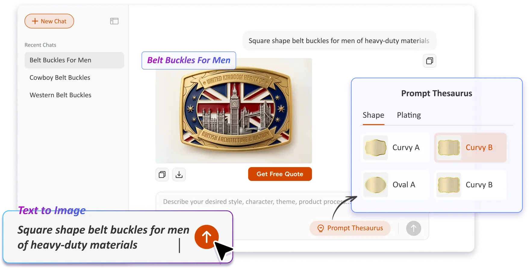 Free Text to Image Art AI Belt Buckle Generator