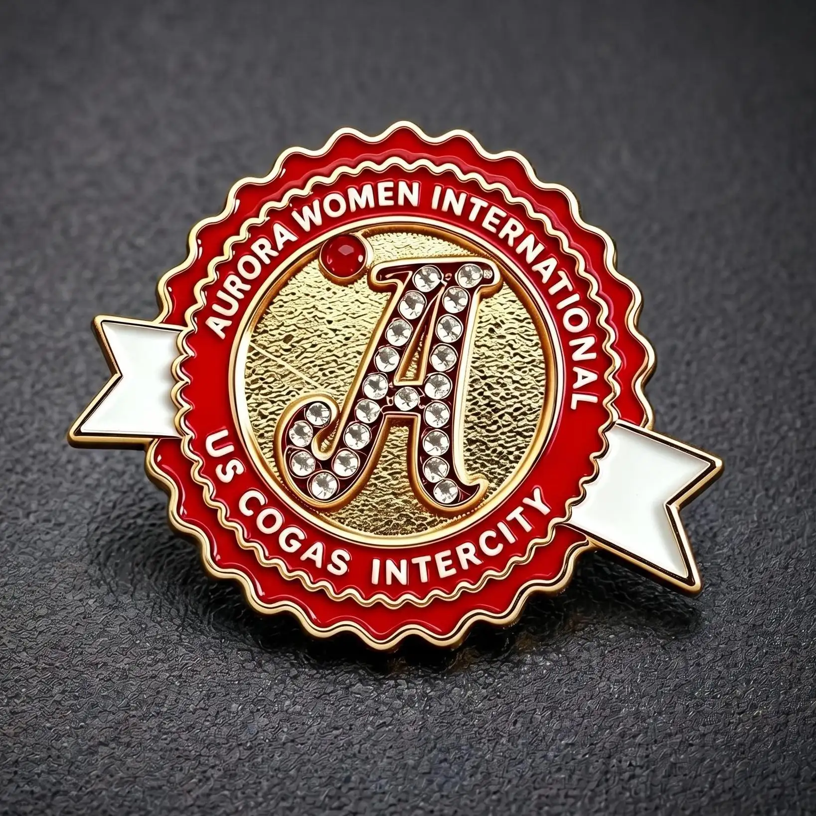 Rhinestone logo pins Rhinestone logo pins
