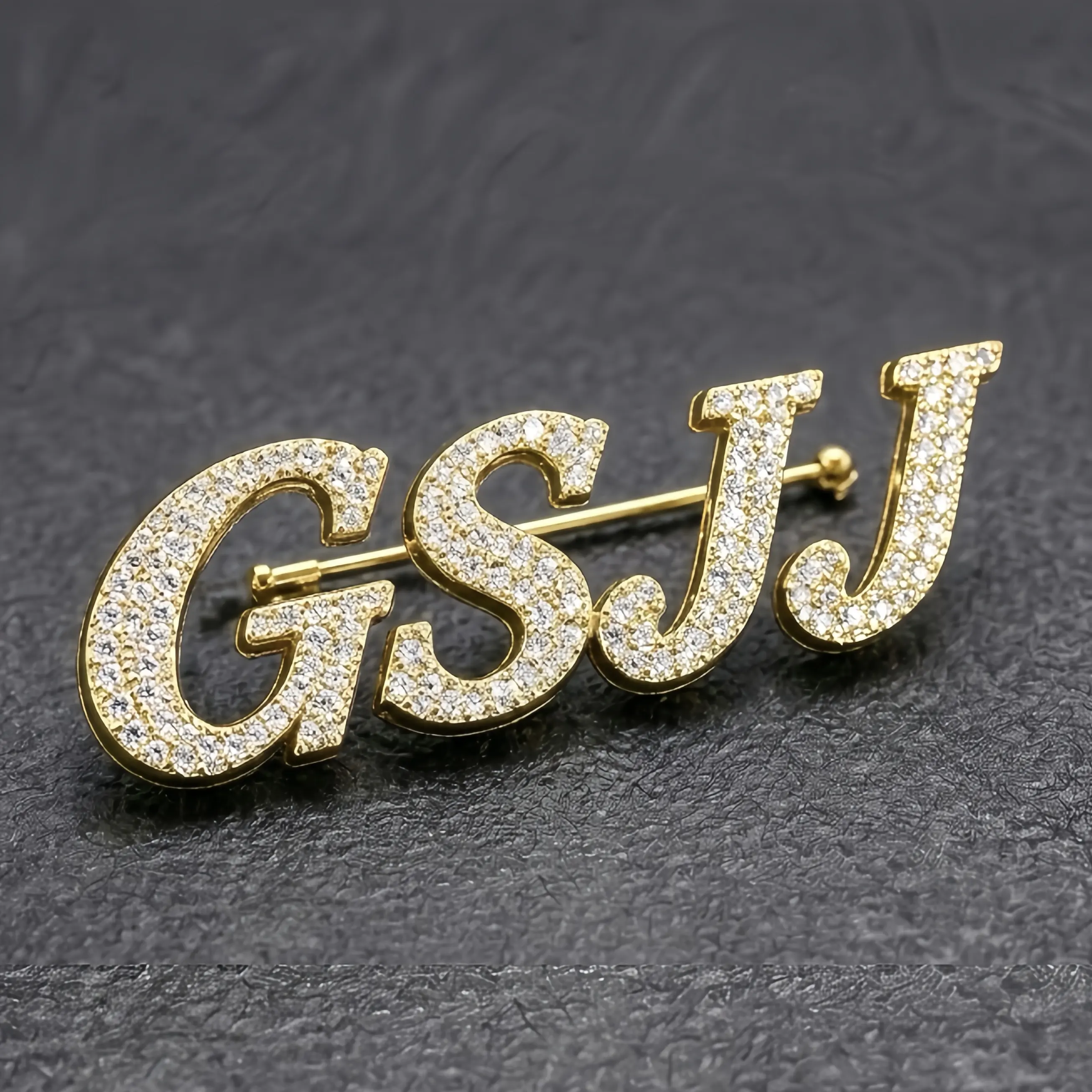 Rhinestone name pins Rhinestone name pins