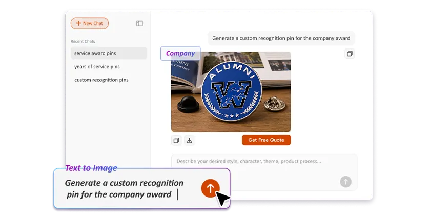 Free Text to Image Art AI Lapel Pin Generator Free Text to Image Art AI Lapel Pin Generator