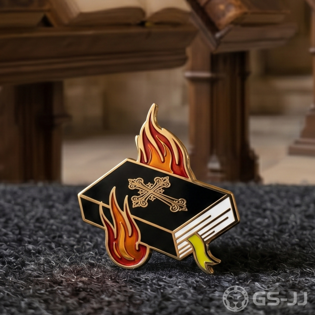 Fire and Books Christian Lapel Pins Fire and Books Christian Lapel Pins