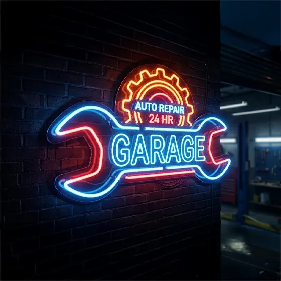 Bright wrench neon sign Bright wrench neon sign