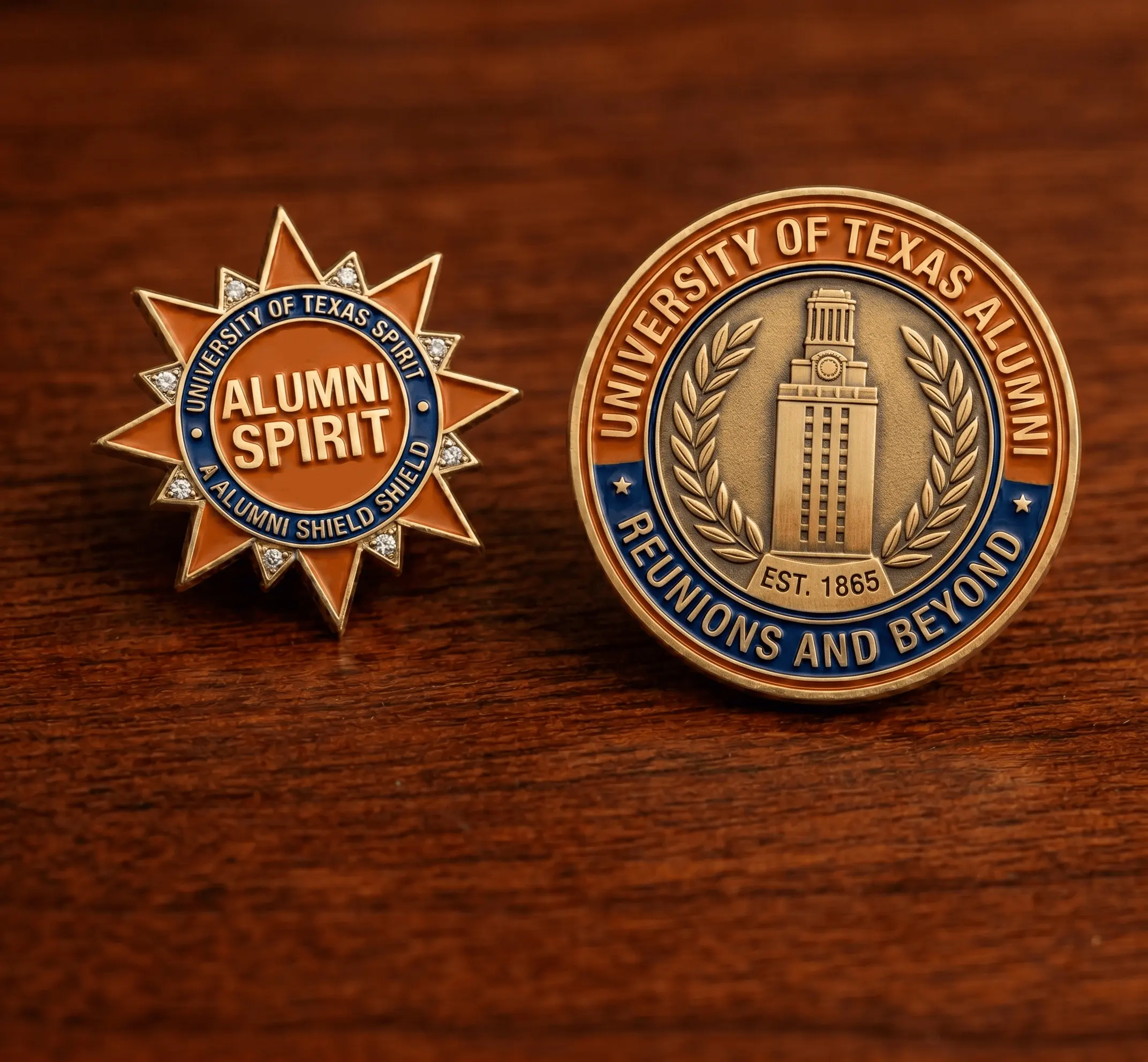 Custom Alumni Pins Diamond shaped custom nursing pins with NP torches