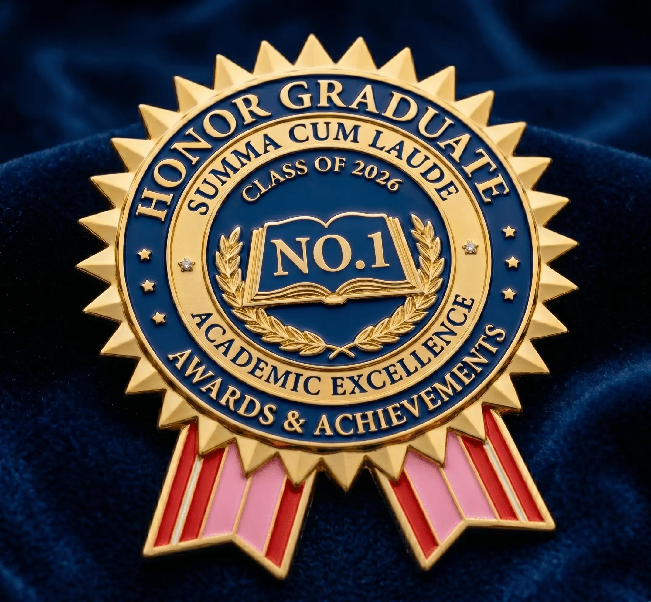 Custom Honor Graduation Pins Round gold and white BSN custom nursing pins