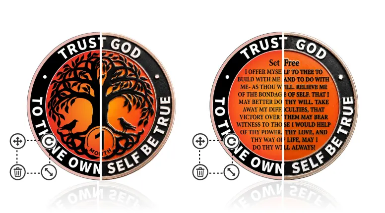Serenity Prayer 1 Month Recovery Coins