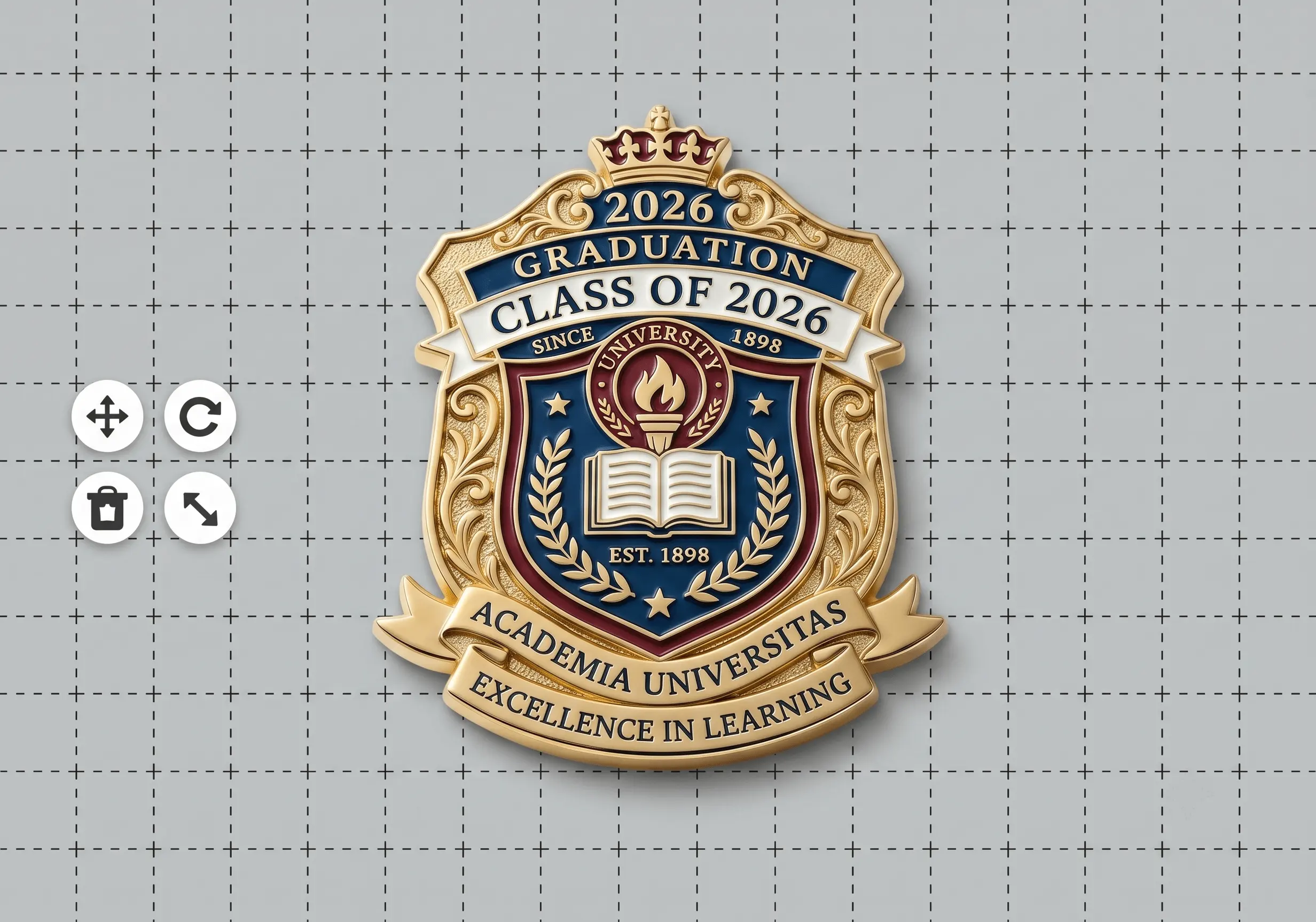 School Emblem Pin Template School Emblem Pin Template