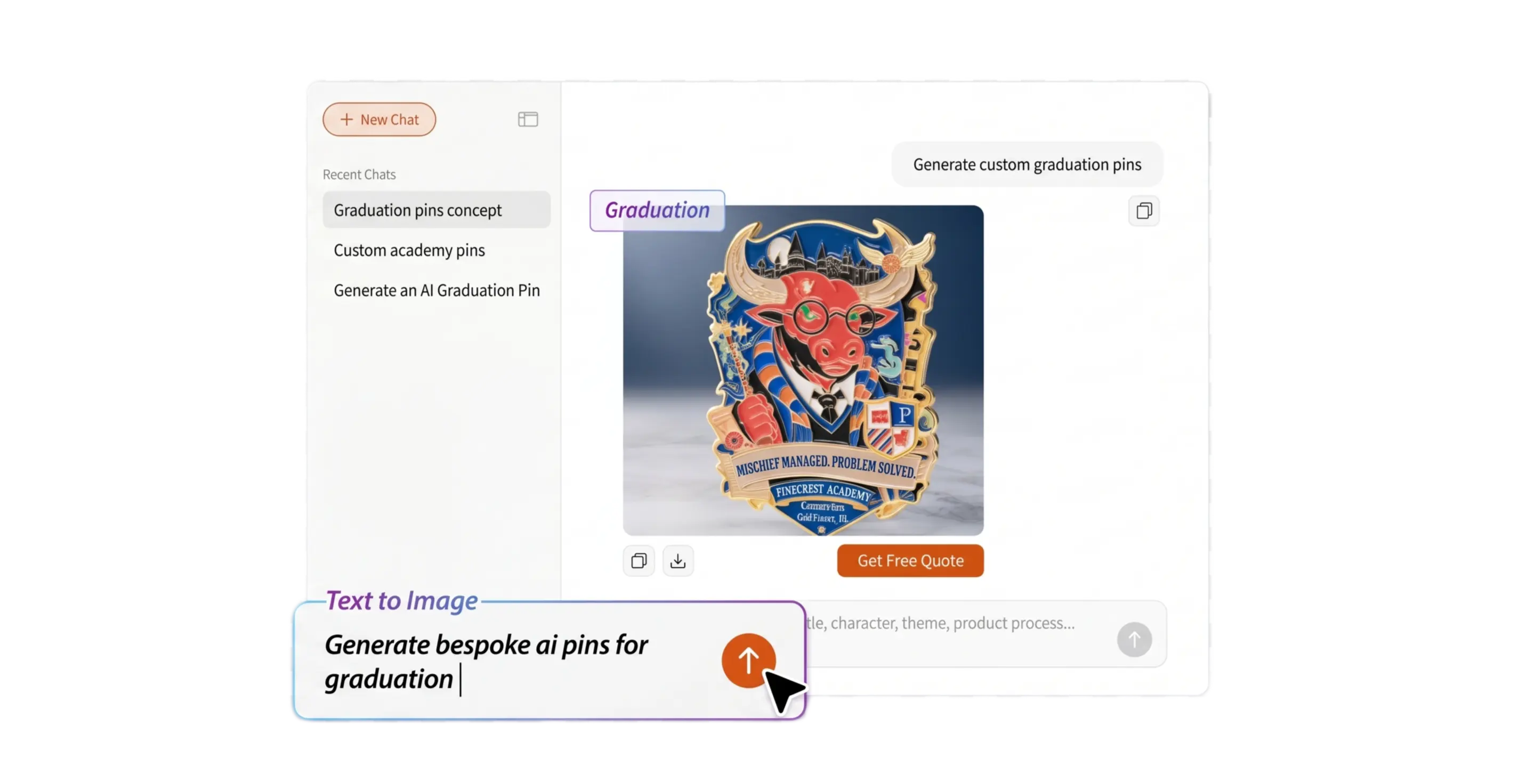 Free Text to Image Art AI Graduation Pins Generator Free Text to Image Art AI Graduation Pins Generator