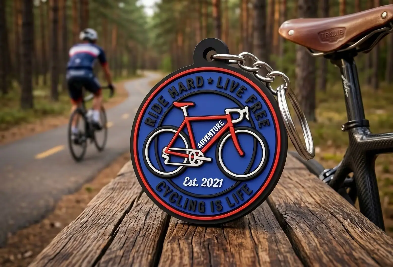 pvc keychain custom for riding 