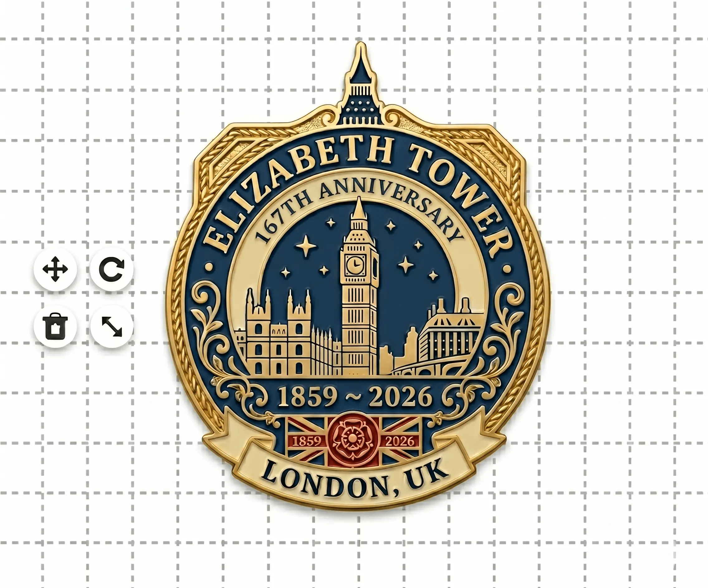 Commemorative Pattern Pin Template Commemorative Pattern Pin Template