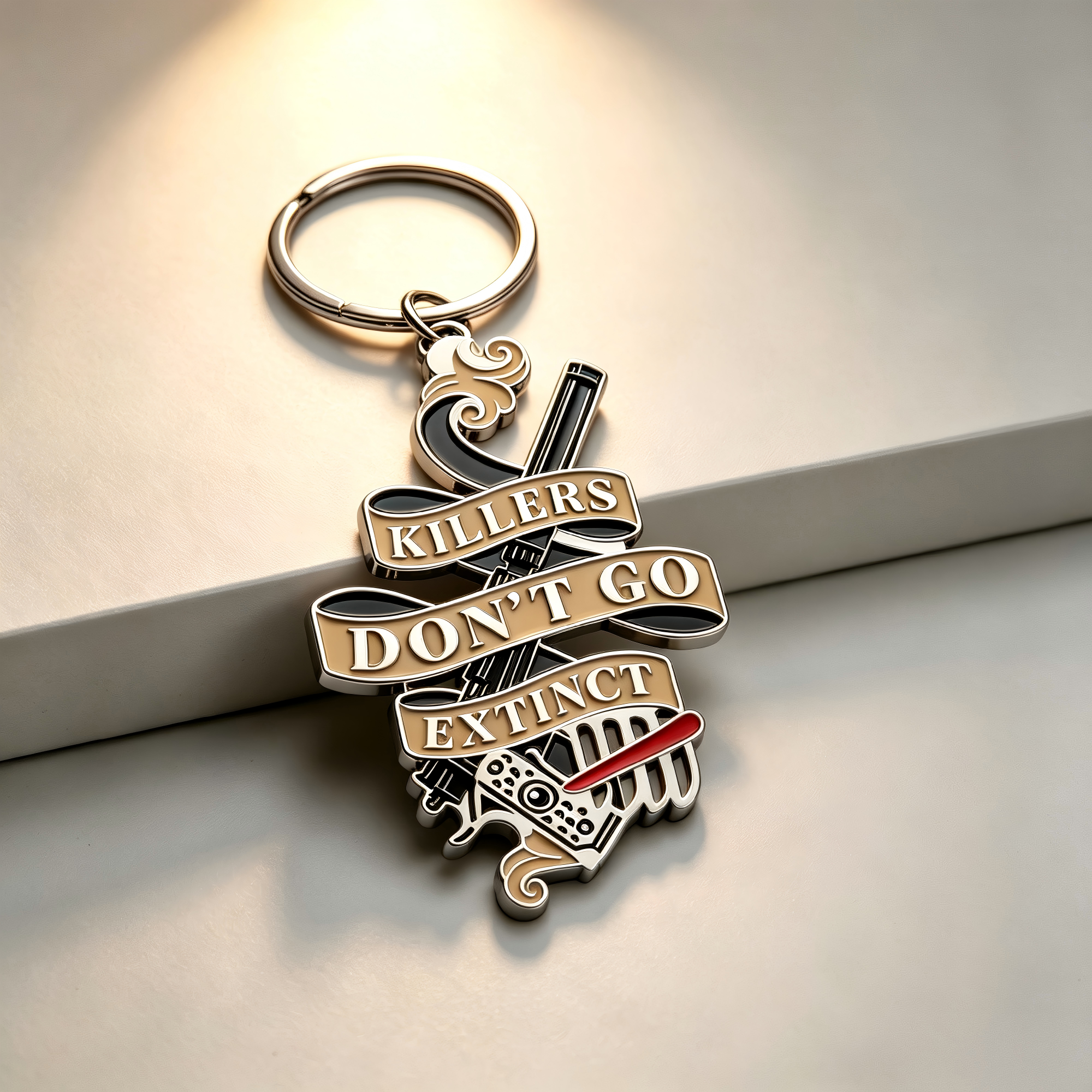 Personalized soft enamel keychain with text slogan
