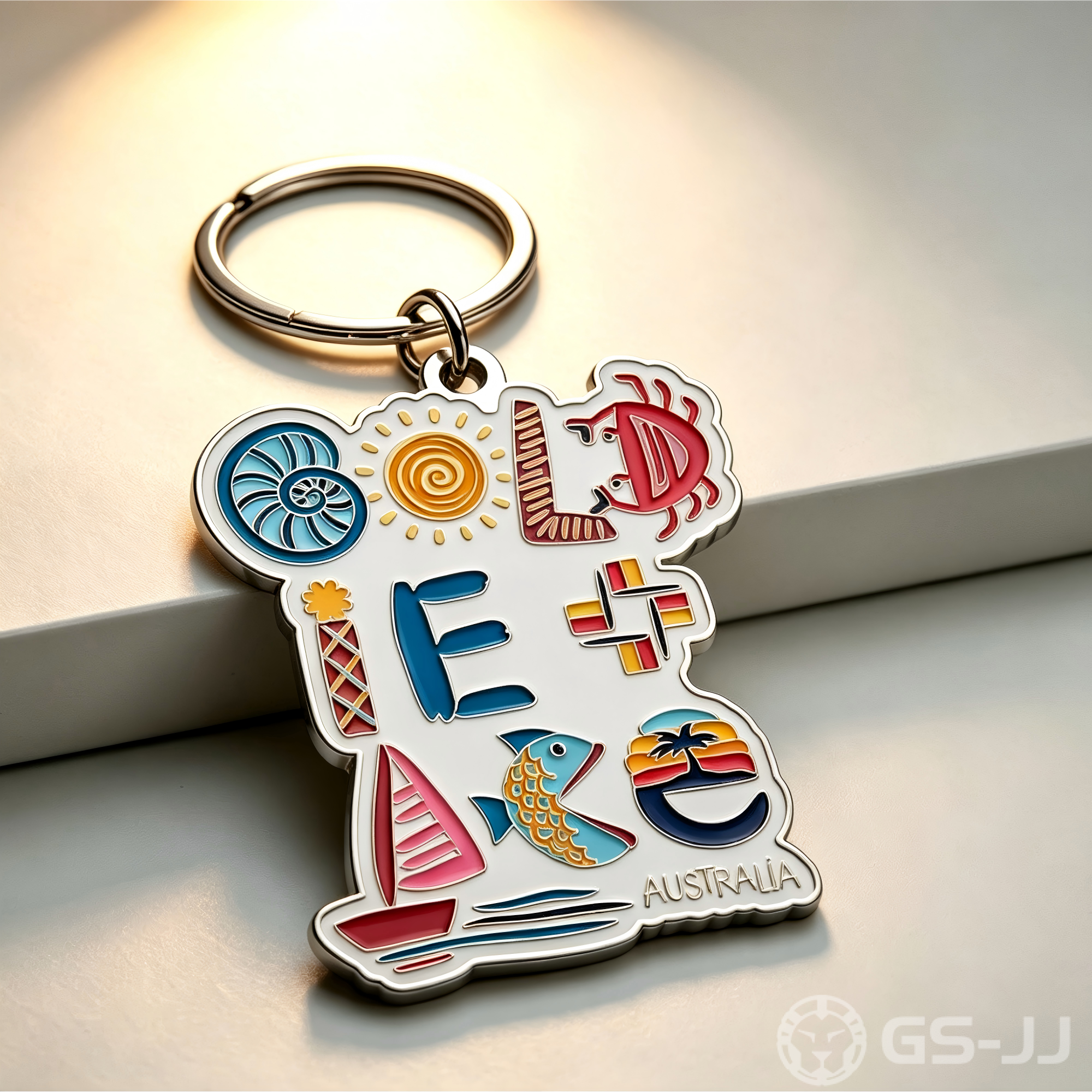Custom soft enamel keychain Australia beach theme Custom soft enamel keychain Australia beach theme
