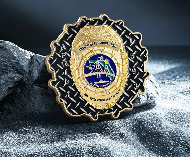 Transient Personnel Unit Diamond Plate Badge Challenge Coin Transient Personnel Unit Diamond Plate Badge Challenge Coin