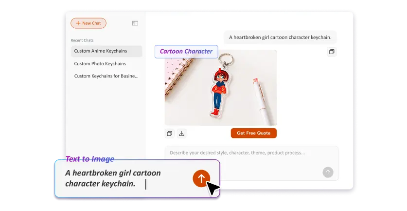 Free Text to Image Art AI Keychains Generator