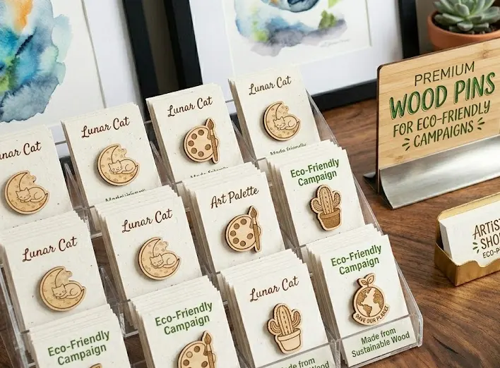 Eco-Friendly Campaigns Wood Pins