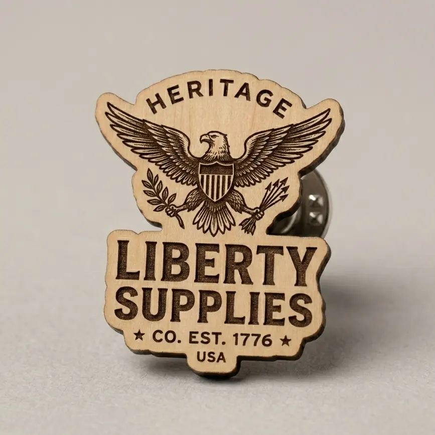 Custom Wood Pins LIBERTY SUPPLIES