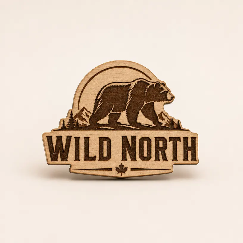 Custom Wood Pins WILD NORTH
