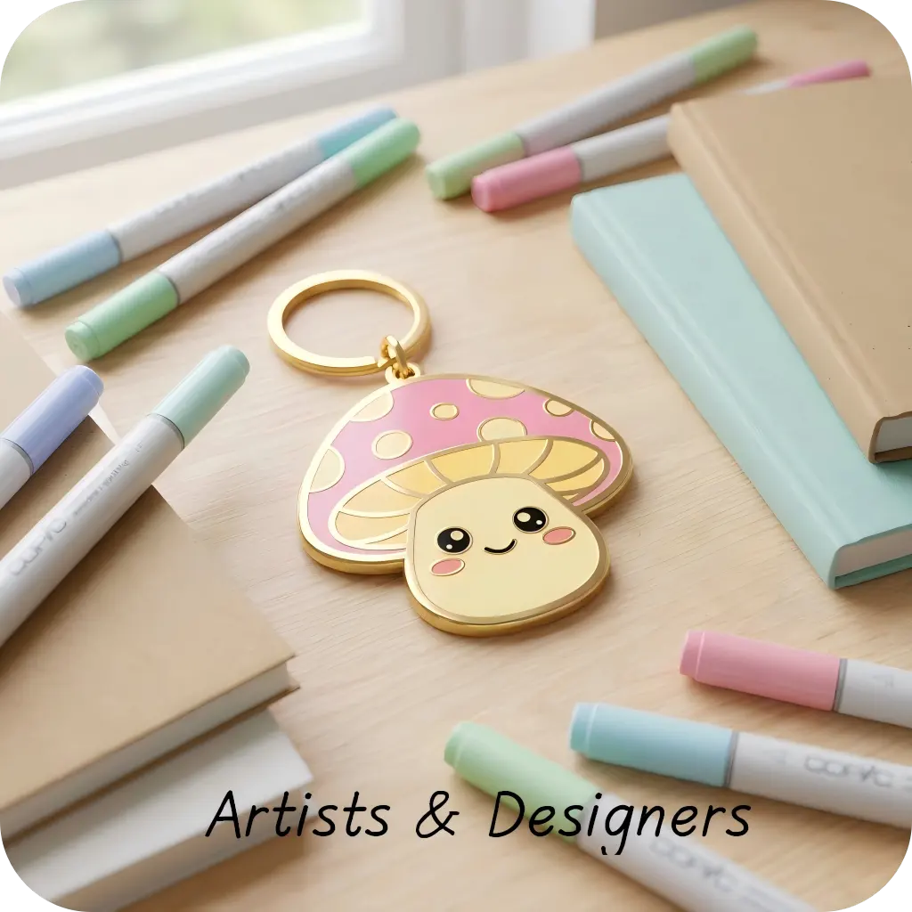 Mushroom hard enamel keychain Mushroom hard enamel keychain