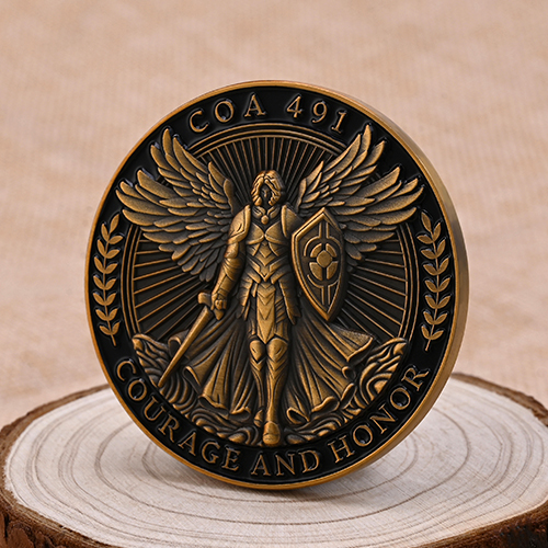 Wings of Glory Engraved Coin of Courage