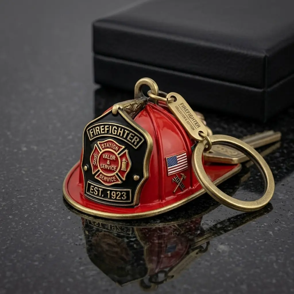 Firefighter Helmet Keychain
