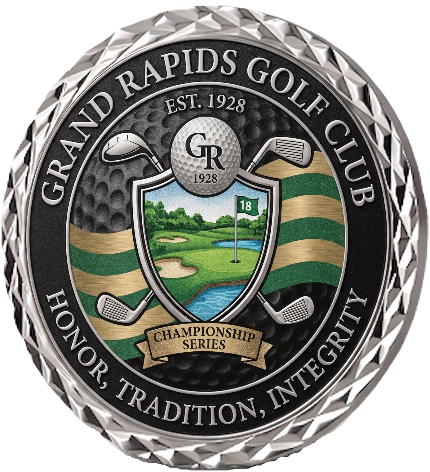 Cross-cut Edge Golf Coin Markers