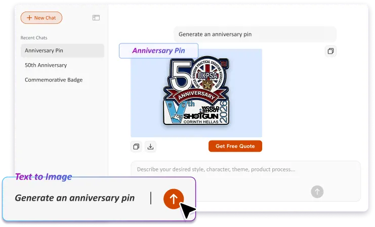 Free Text to Image Art AI Pin Badge Generator