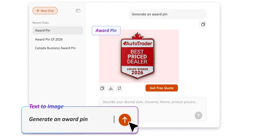 Free Text to Image Art AI Custom Pin Generator
