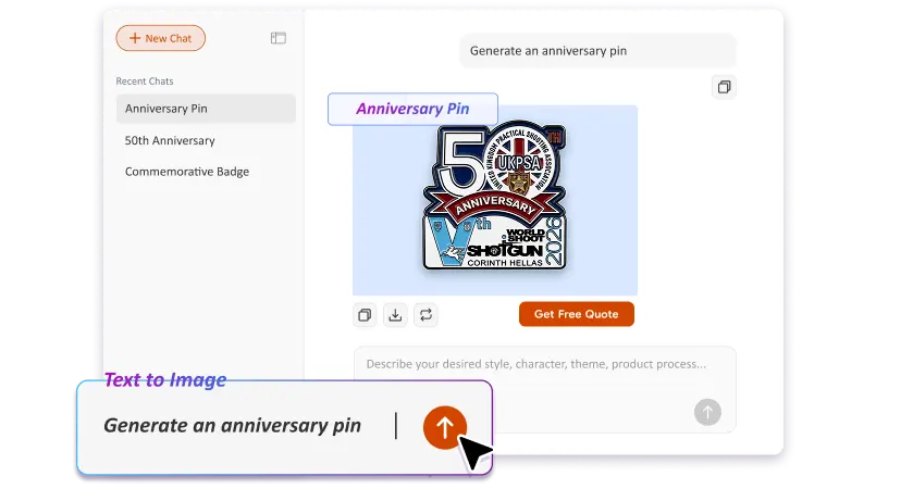 Free Text to Image Art AI Pin Badge Generator