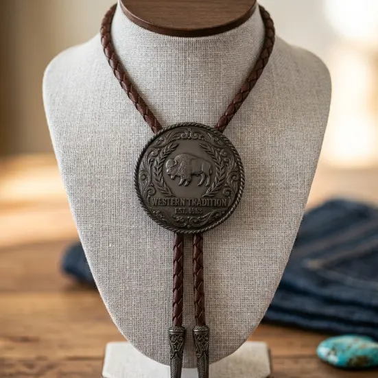 Custom Brown Bolo Tie