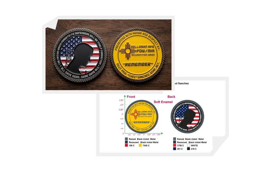Custom Challenge Coin for Holloman AFB POW/MIA Recognition Week