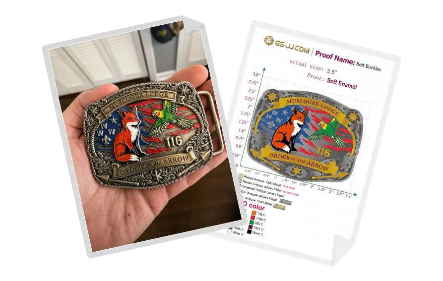 Custom Belt Buckle for Muscogee Lodge 116 (Order of the Arrow)