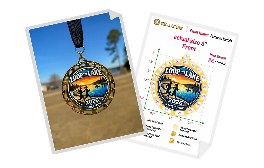 Custom Medals for Loop the Lake 2026 5 Mile Run