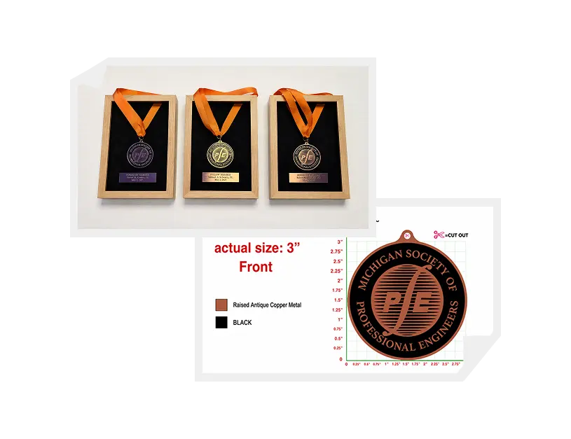 Custom Medals for Michigan Society of Professional Engineers