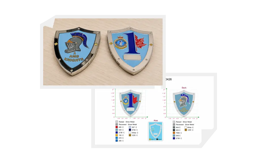 Custom Challenge Coin for 1 AMS Knights (Owen 0426)