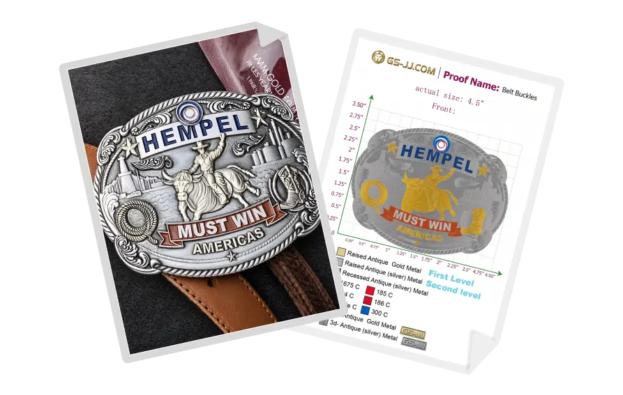 Custom Belt Buckle for Hempel "Must Win Americas" Campaign