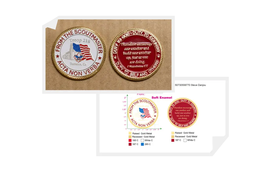 Custom Challenge Coin for Troop 218 Scoutmaster