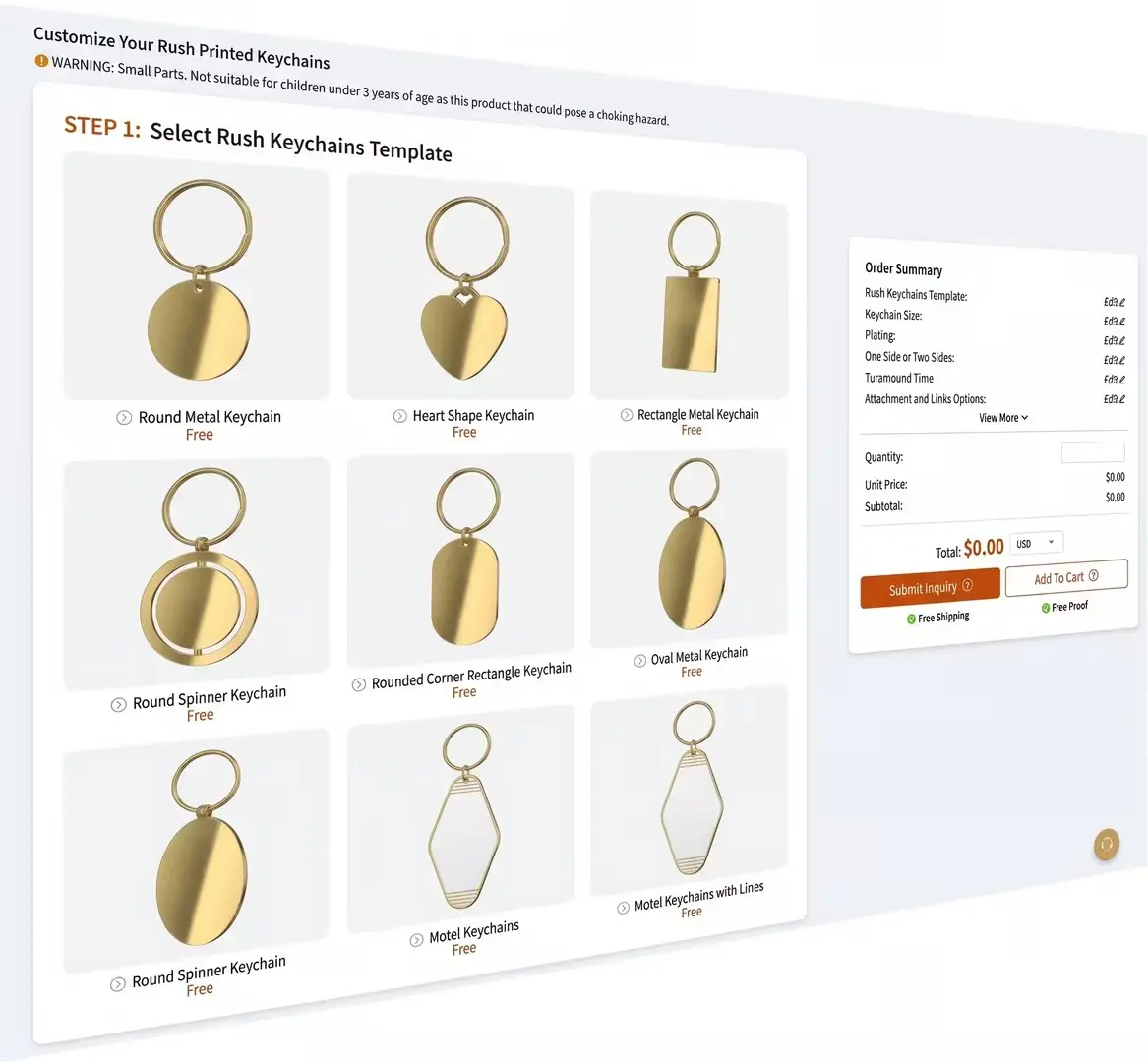 Choose keychains shape