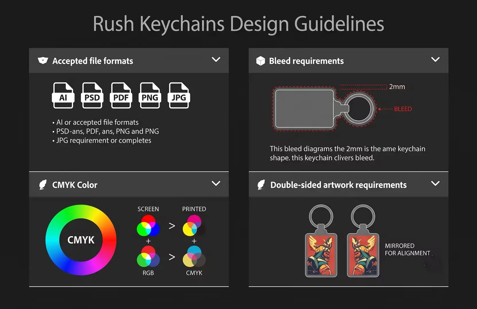 Rush Keychains Design Guidelines