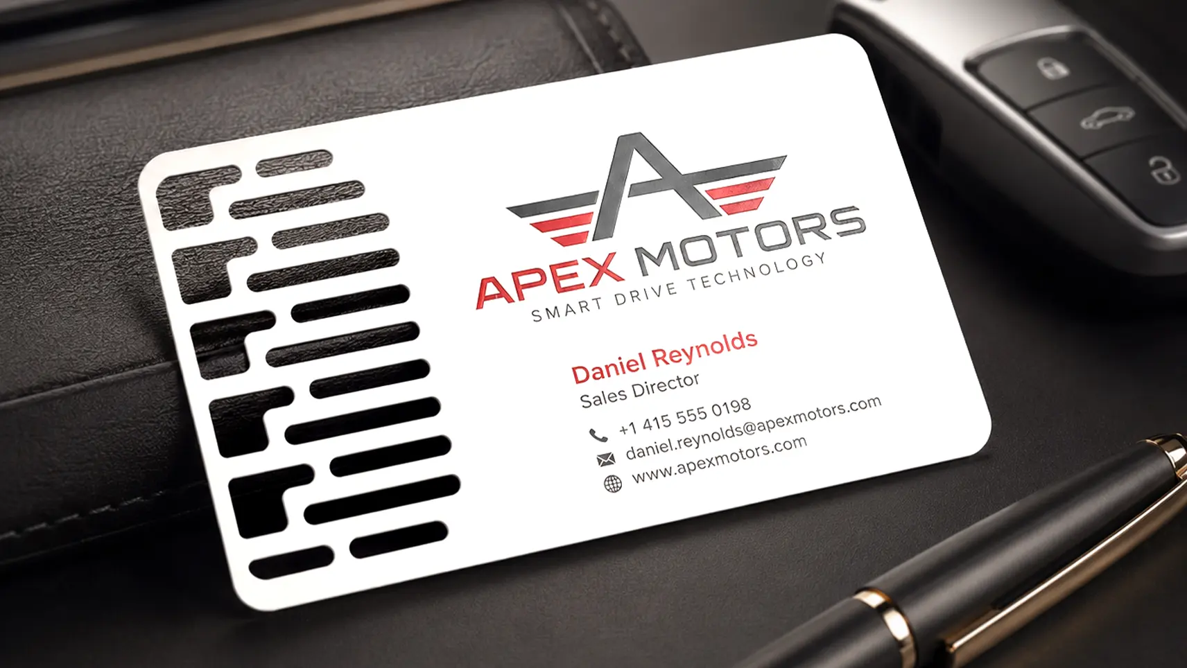 Perforated Automotive Metal Name Cards