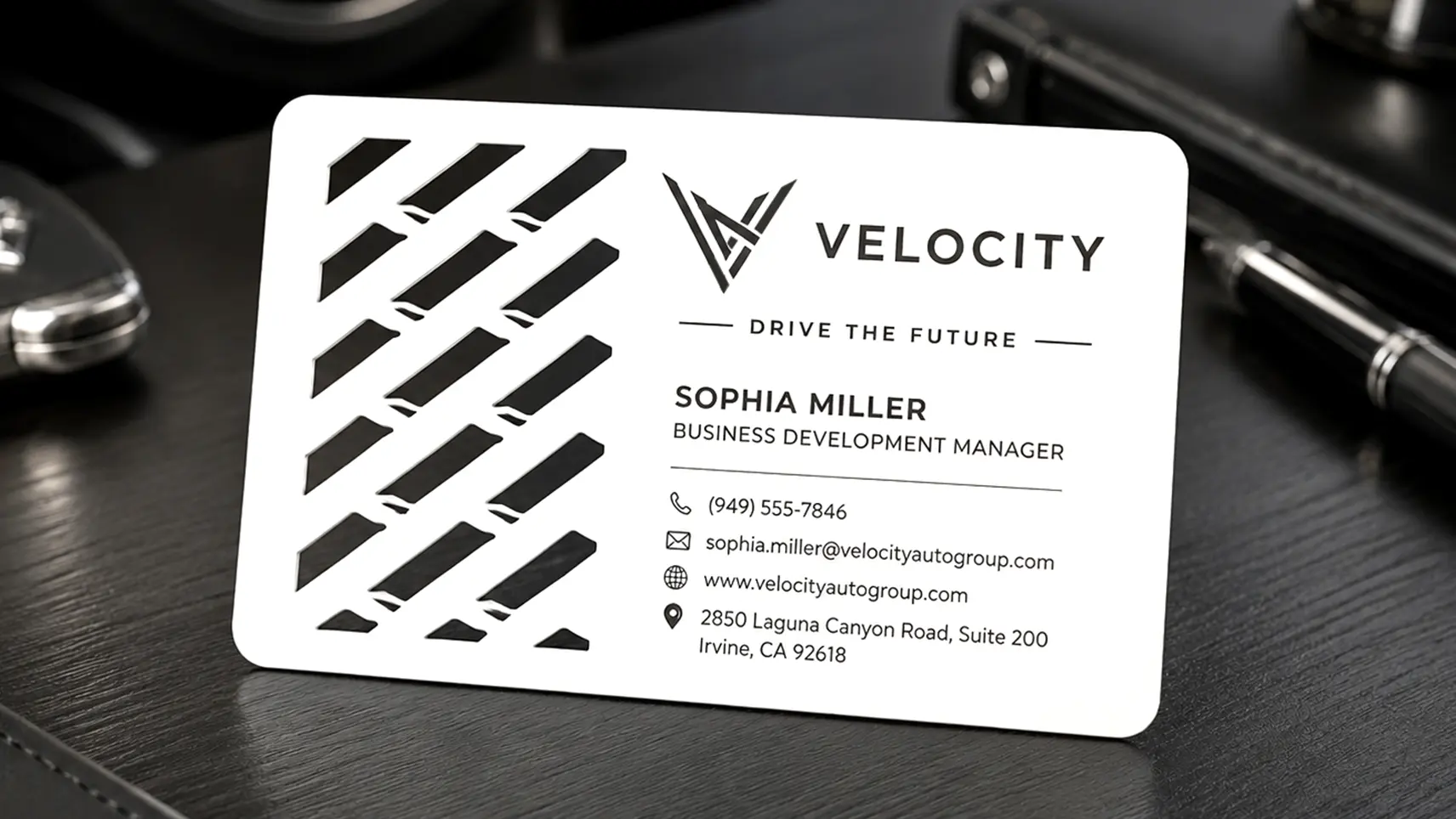 Diagonal Cut Automotive Metal Cards
