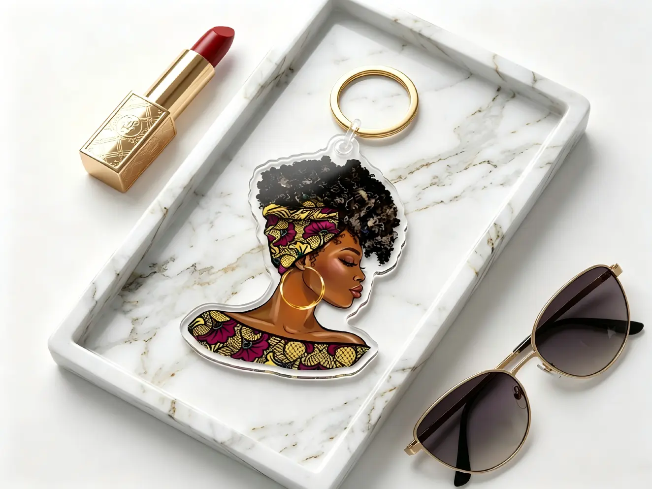 Acrylic Keychain - Chic Fashion Flatlay