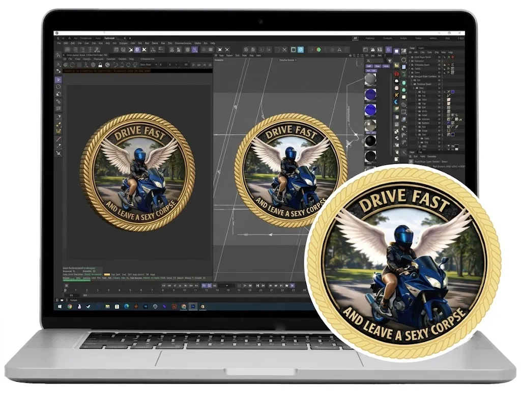 Confirm Your 2D Motorcycle Challenge Coins Design Confirm Your 2D Motorcycle Challenge Coins Design