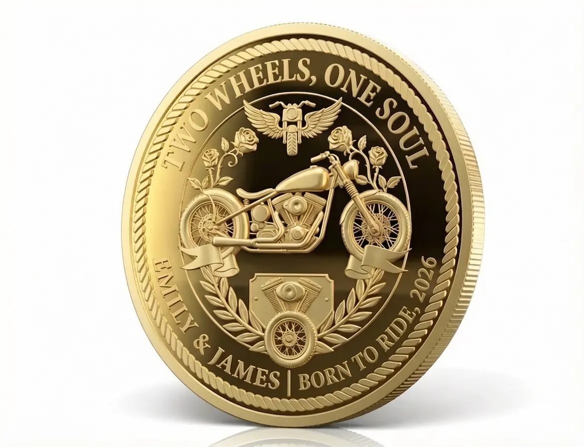 Minted Coins Motorcycle Challenge Coins Minted Coins Motorcycle Challenge Coins