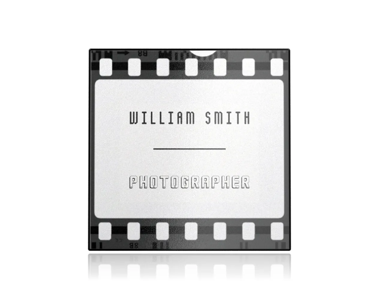 Square Photographer Metal Card Square Photographer Metal Card