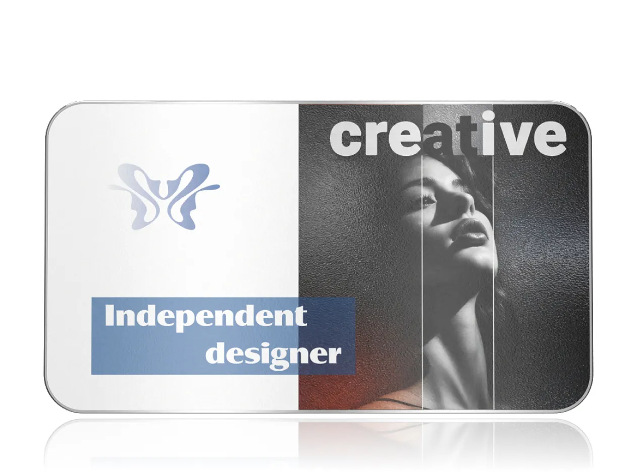 Silver Designer Metal Business Card Silver Designer Metal Business Card