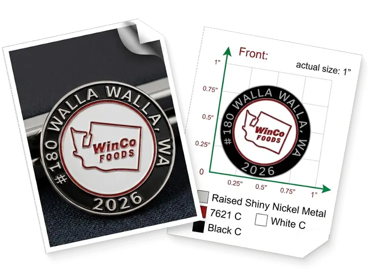 Custom Lapel Pins for WinCo Foods Regional Milestone Custom Lapel Pins for WinCo Foods Regional Milestone