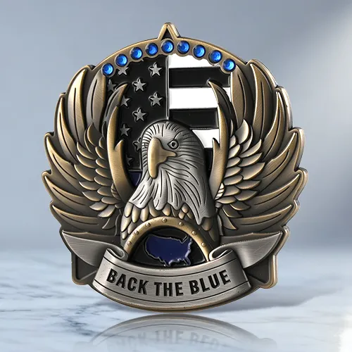 One Side 3D Police Coins