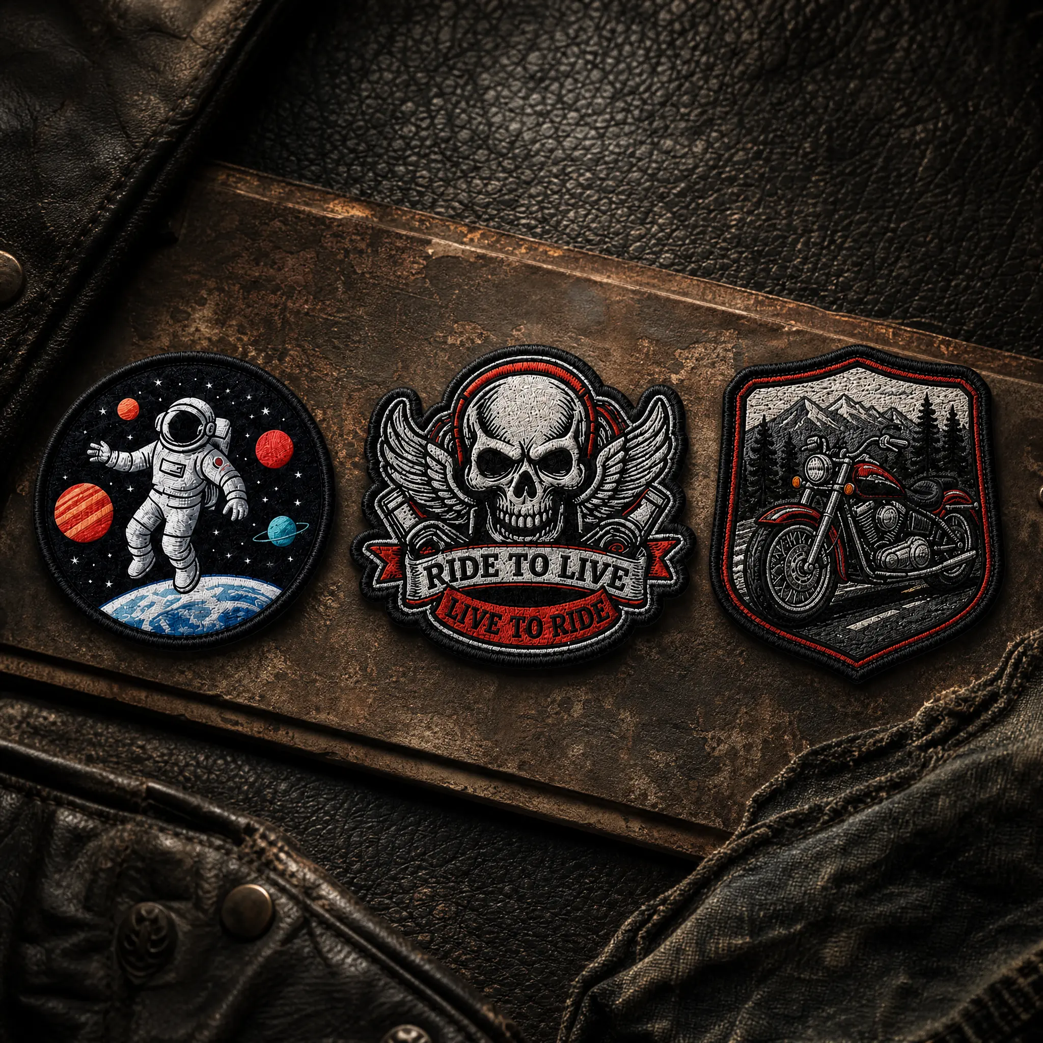 custom full embroidered full printed patches 