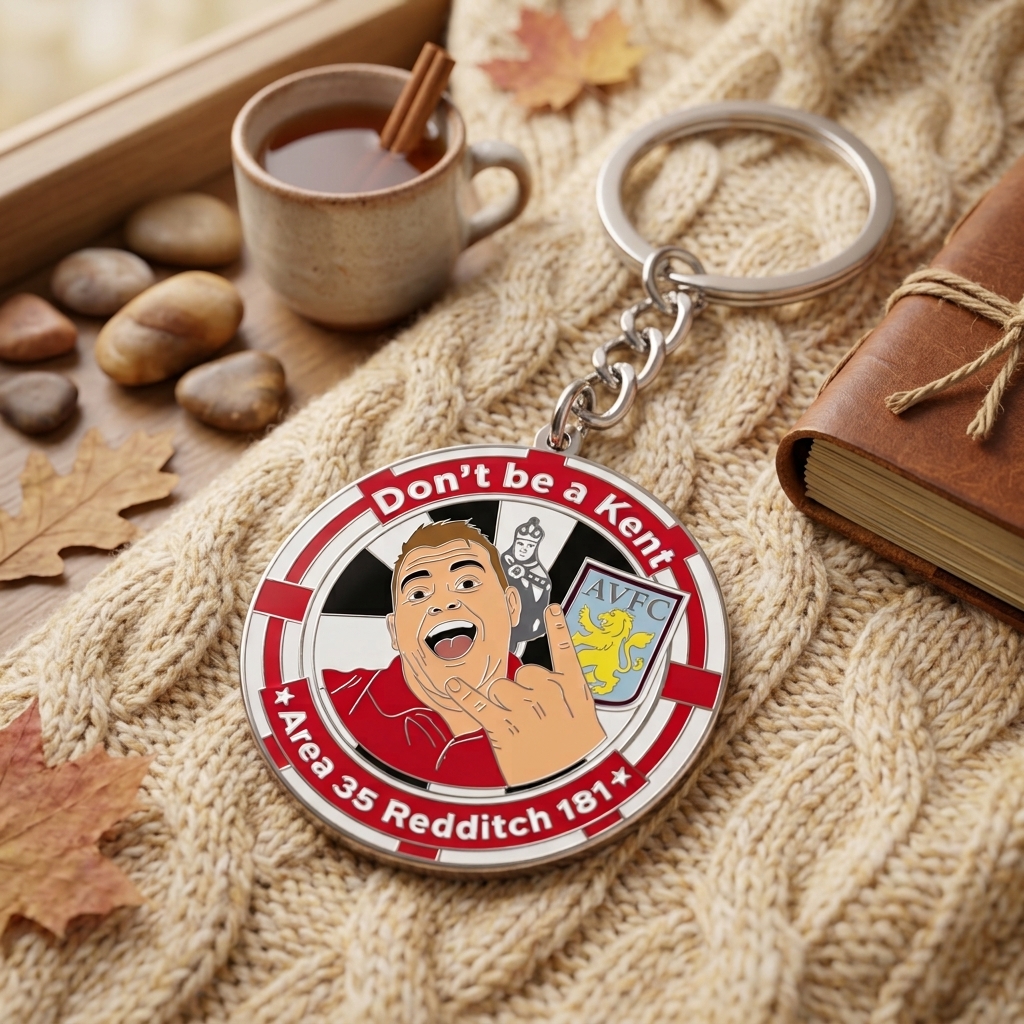 Personalized AVFC Football Fan Memorial hard enamel keychain