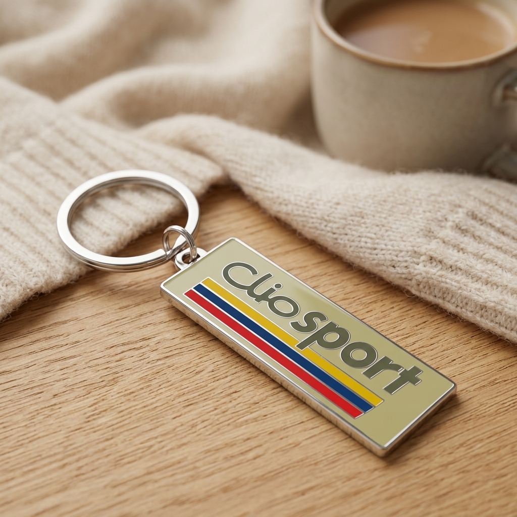 Rectangular Clio Sport Custom hard enamel keychain