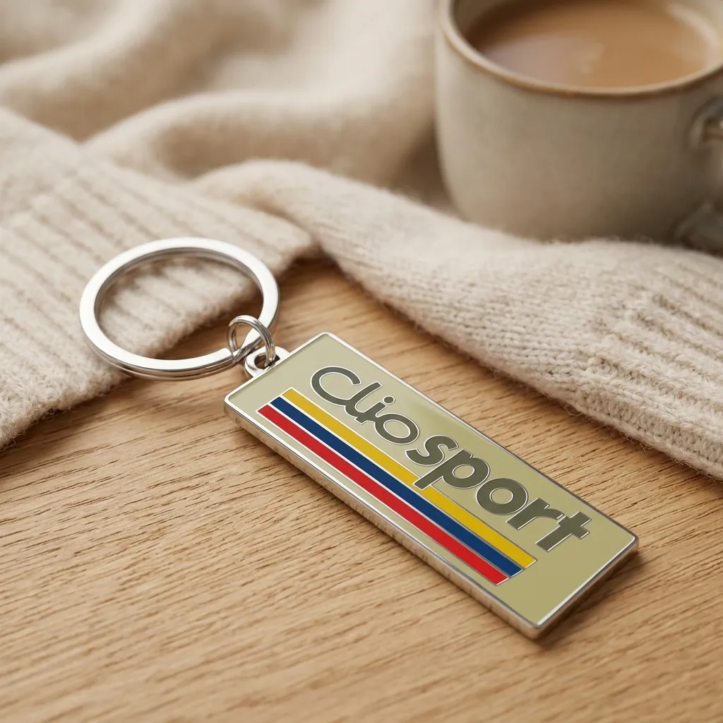 Rectangular Clio Sport Custom hard enamel keychain